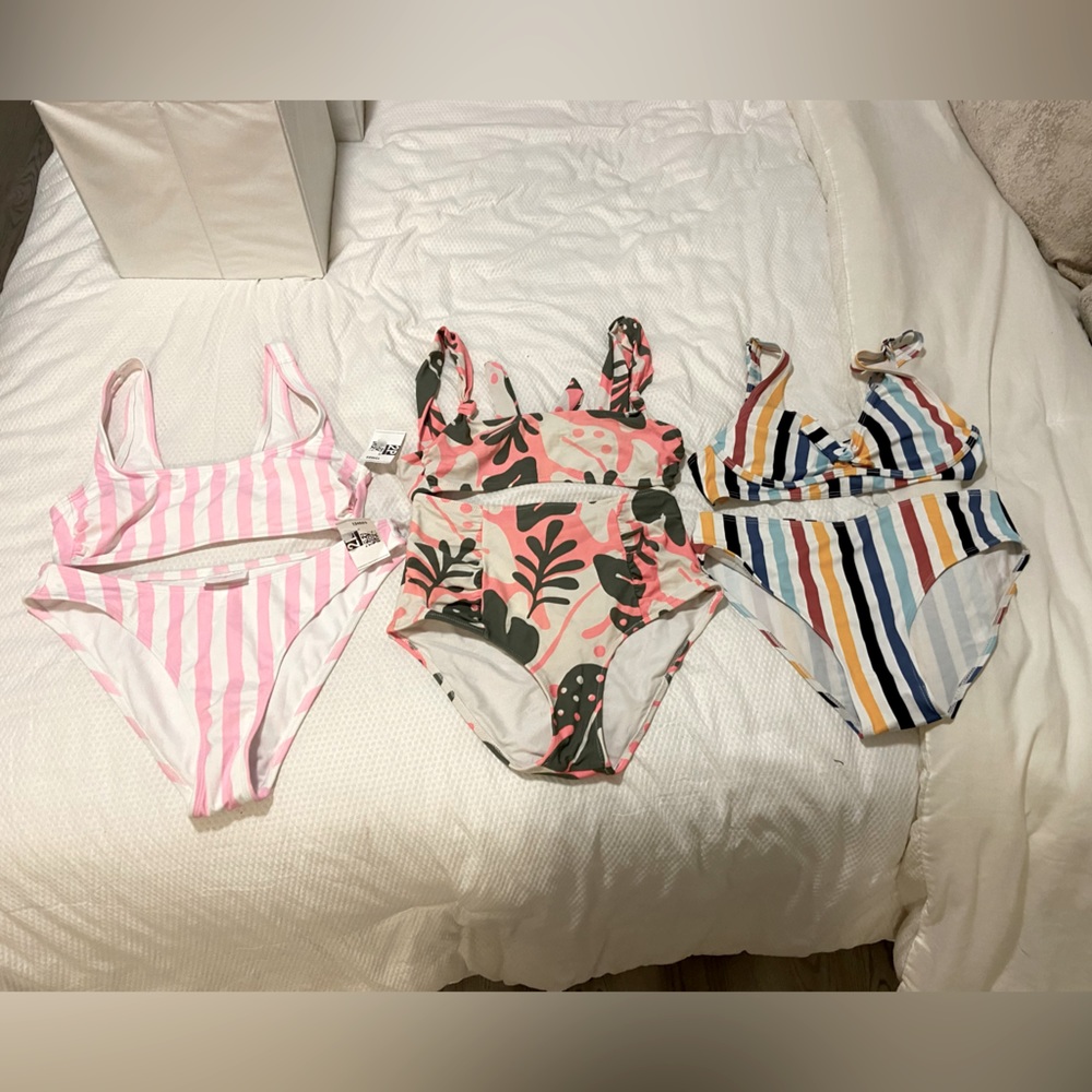 Bundle of 3 High Waisted Bikinis - Aerie, Stoney Clover, SHEIN